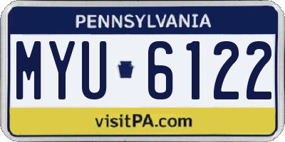PA license plate MYU6122