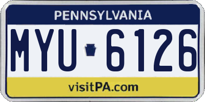 PA license plate MYU6126
