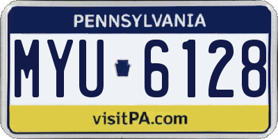 PA license plate MYU6128