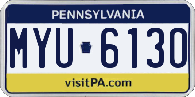 PA license plate MYU6130