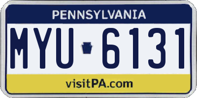 PA license plate MYU6131