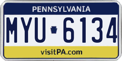 PA license plate MYU6134