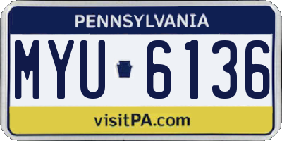 PA license plate MYU6136