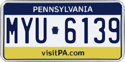 PA license plate MYU6139