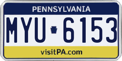 PA license plate MYU6153