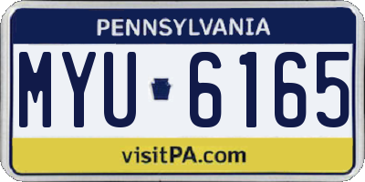 PA license plate MYU6165