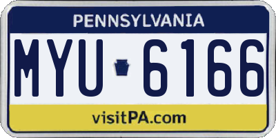 PA license plate MYU6166