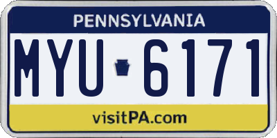 PA license plate MYU6171
