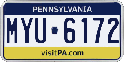 PA license plate MYU6172
