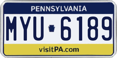 PA license plate MYU6189