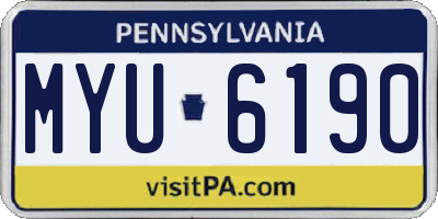 PA license plate MYU6190