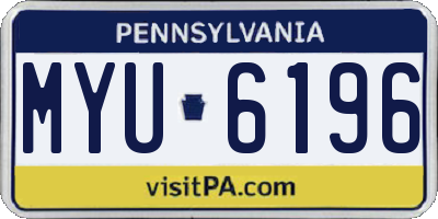 PA license plate MYU6196