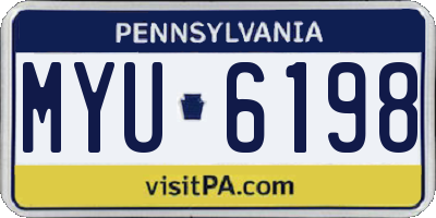 PA license plate MYU6198