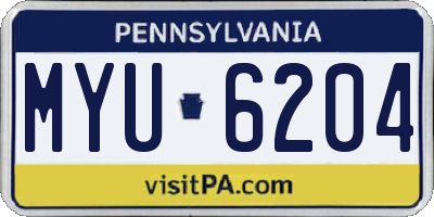 PA license plate MYU6204