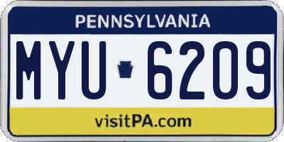PA license plate MYU6209
