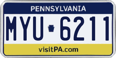 PA license plate MYU6211