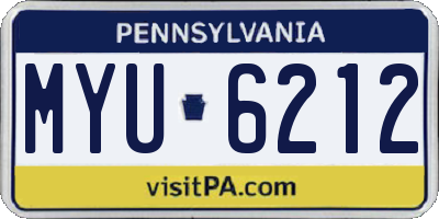 PA license plate MYU6212