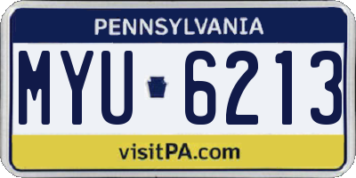 PA license plate MYU6213