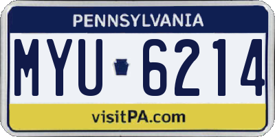 PA license plate MYU6214