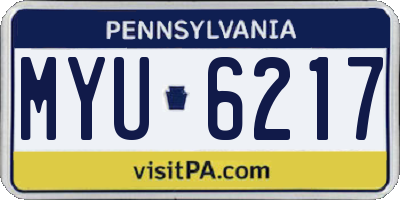 PA license plate MYU6217