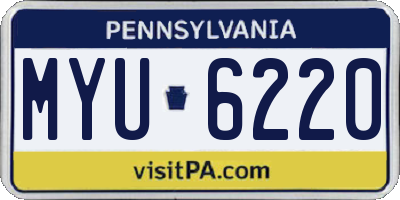 PA license plate MYU6220