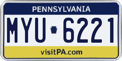 PA license plate MYU6221