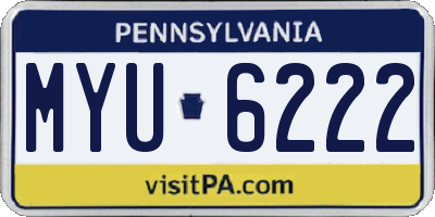 PA license plate MYU6222