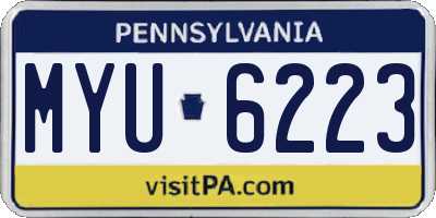 PA license plate MYU6223
