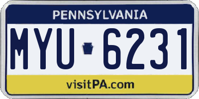 PA license plate MYU6231