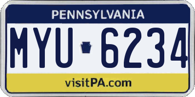 PA license plate MYU6234