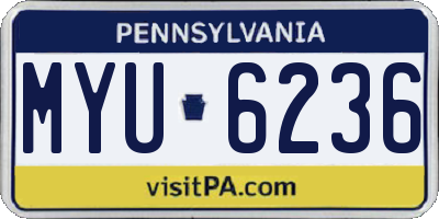 PA license plate MYU6236