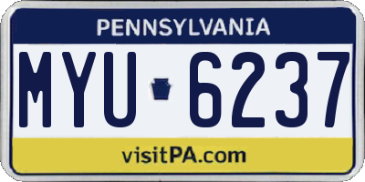 PA license plate MYU6237