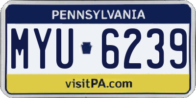 PA license plate MYU6239