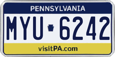 PA license plate MYU6242