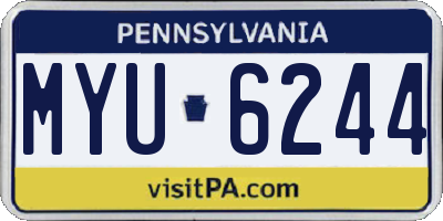 PA license plate MYU6244
