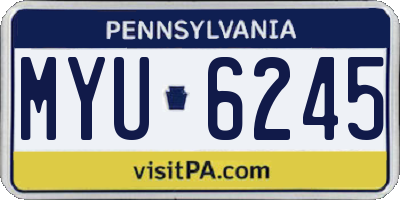 PA license plate MYU6245