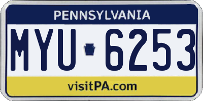 PA license plate MYU6253