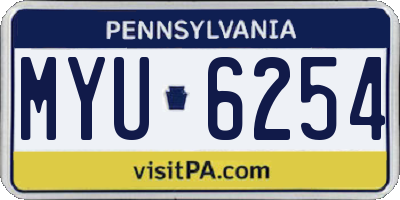 PA license plate MYU6254