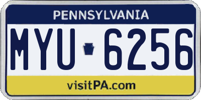 PA license plate MYU6256
