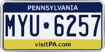 PA license plate MYU6257