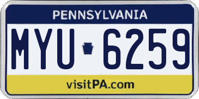 PA license plate MYU6259