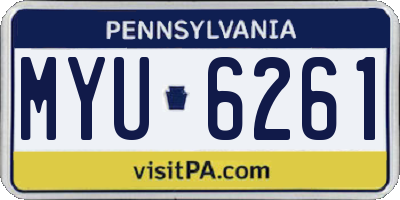 PA license plate MYU6261
