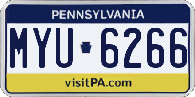 PA license plate MYU6266
