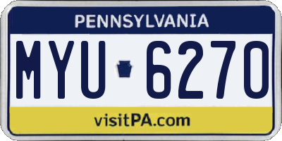 PA license plate MYU6270
