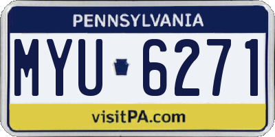 PA license plate MYU6271