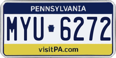 PA license plate MYU6272