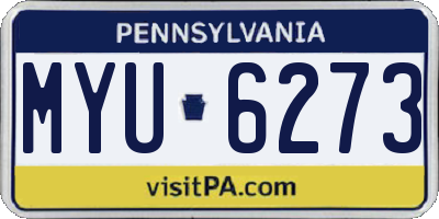 PA license plate MYU6273
