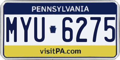 PA license plate MYU6275
