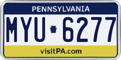 PA license plate MYU6277