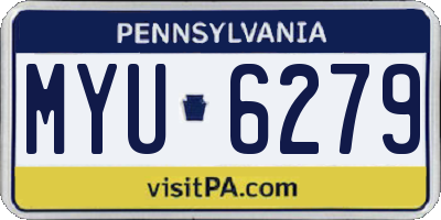 PA license plate MYU6279